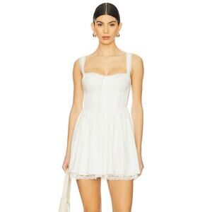 MORE TO COME | NWT Zia Mini Dress in White Milkmaid Sundress S